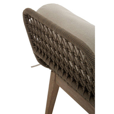 Natural Rope Woven Longue Bench with Cushions, Opus