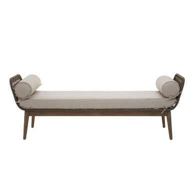 Natural Rope Woven Longue Bench with Cushions, Opus