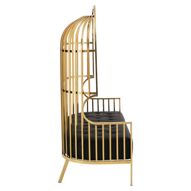 2 Seater Gold Dome Cage Sofa, Eliza