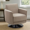 Wester Mink Faux Leather Swivel Chair with Chrome Base