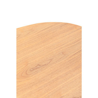 Black Metal Frame Coffee Table with Natural Oblong Top, Doha