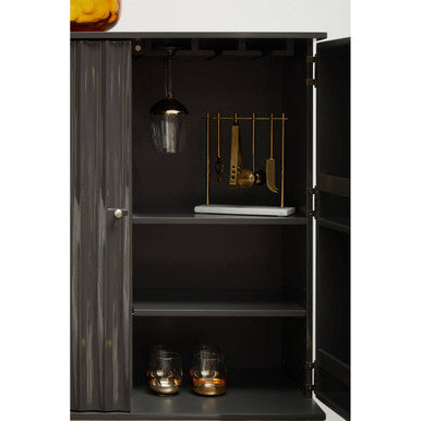 Genoa Grey Gloss Finish Cabinet