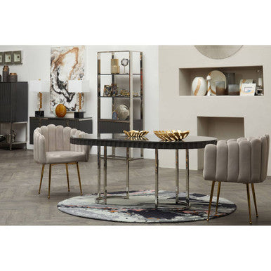 Genoa Grey and Stainless Steel Shelf Unit