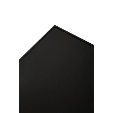 Black Square Side Table with White Marble Inlay Line and Powder-Coated Metal Frame, Genoa
