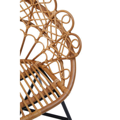 Java Natural Rattan Chair with Peacock Design