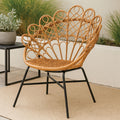 Java Natural Rattan Chair with Peacock Design