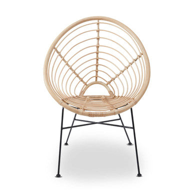 Java Natural Rattan Round Chair with Woven Seat