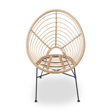 Java Natural Rattan Round Chair with Woven Seat