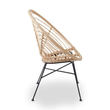 Java Natural Rattan Round Chair with Woven Seat