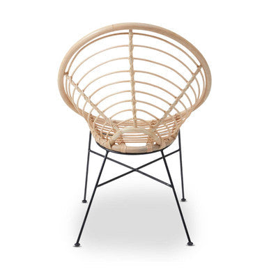 Java Natural Rattan Round Chair with Woven Seat