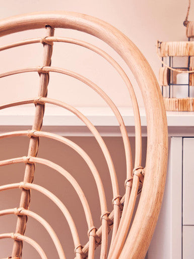 Java Natural Rattan Round Chair with Woven Seat