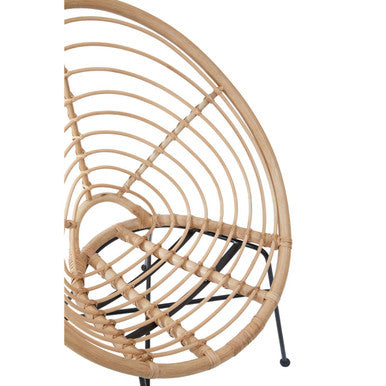 Java Natural Rattan Round Chair with Woven Seat