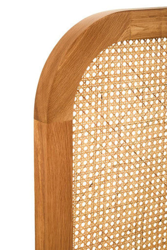 Lyon Rattan and Oak Wood Double Bed Headboard