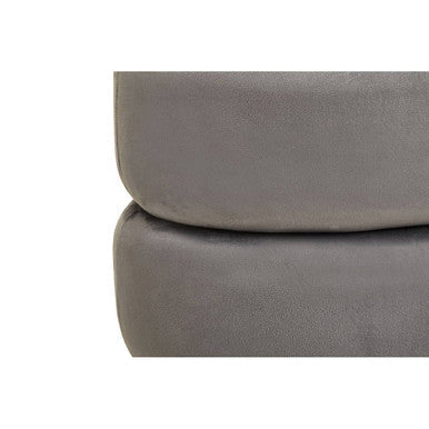 Hartford Grey Velvet Oval Pouffe with Footrest