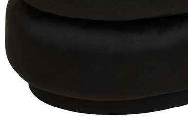 Hartford Black Velvet Pouffe with Footrest