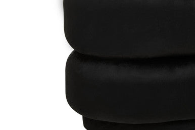 Hartford Black Velvet Pouffe with Footrest