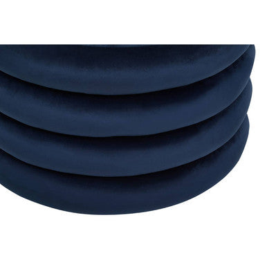 Hartford Midnight Blue Velvet Pouffe with Footrest