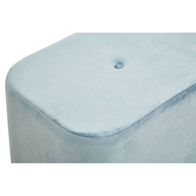 Hartford Blue Velvet and Matte Gold Rectangular Pouffe