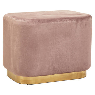 Hartford Dusty Pink Velvet Pouffe with Button Tufting