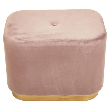 Hartford Dusty Pink Velvet Pouffe with Button Tufting