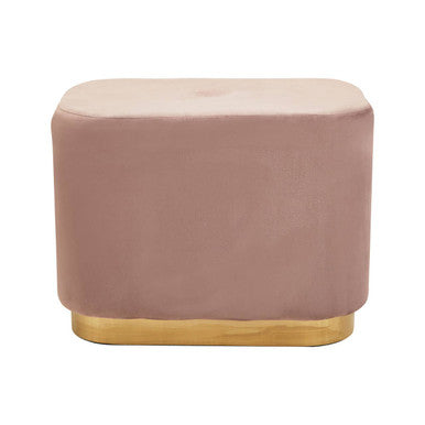 Hartford Dusty Pink Velvet Pouffe with Button Tufting