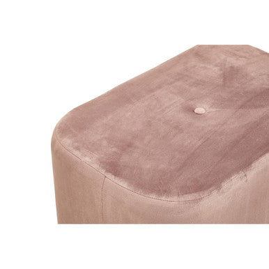 Hartford Dusty Pink Velvet Pouffe with Button Tufting