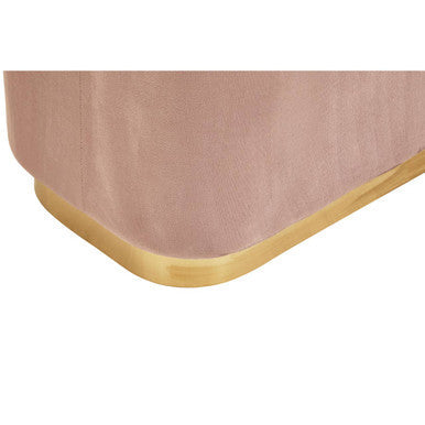 Hartford Dusty Pink Velvet Pouffe with Button Tufting