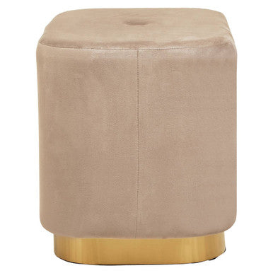 Hartford Mink Velvet and Matte Gold Rectangular Pouffe