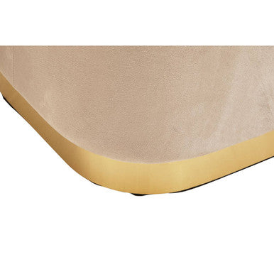 Hartford Mink Velvet and Matte Gold Rectangular Pouffe