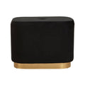 Hartford Black Velvet Pouffe with Button Tufting