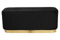 Hartford Black Velvet Bench with Gold Finish Base