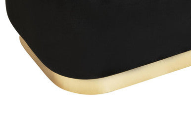 Hartford Black Velvet Bench with Gold Finish Base