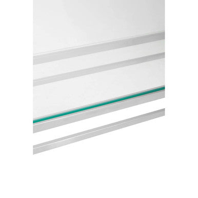Allure Silver Stainless Steel Console Table with Tempered Glass Top