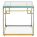 Allure Gold Stainless Steel Side Table with Tempered Glass Top