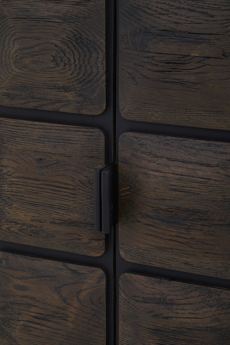Lucca Recycled Dark Oak Wood Cabinet