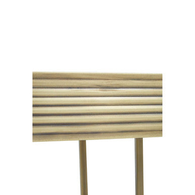 Gold Metal Side Table with Mirrored Top and Decorative Textured Edge, Ella
