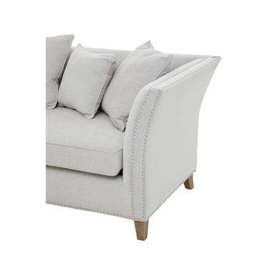 3 Seater Grey Fabric Sofa, Sutton