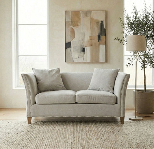 2 Seater Grey Fabric Sofa, Sutton