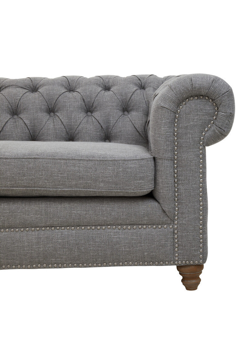 3 Seater Grey Linen Sofa, Stella