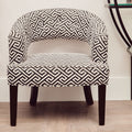 Regents Park Black and White Fabric Lounge Chair with Cut Out Back