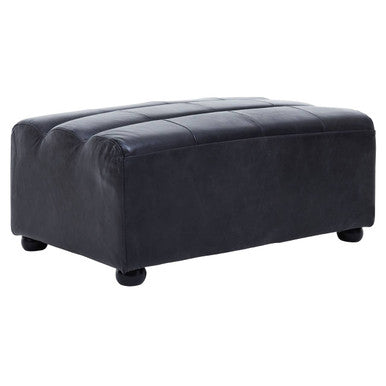 Antique Black Leather Modular Ottoman, King