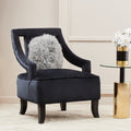 Faye Black Velvet Chair with Wooden Legs