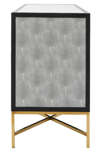 Cadiz Grey Shagreen Effect 4 Door Sideboard