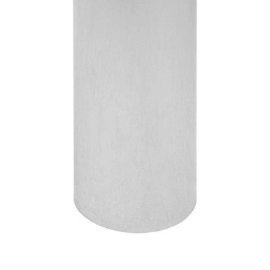 Clear Round Glass Top Side Table with Silver Metal Pedestal Base, Oria