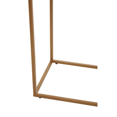 Black Marble Top Console Table with Matte Gold Metal Frame, Varana