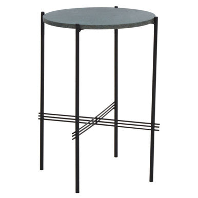 Green Marble Top Round Side Table, Mandoli