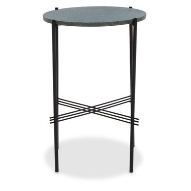 Green Marble Top Round Side Table, Mandoli