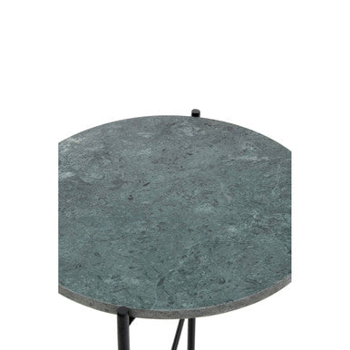 Green Marble Top Round Side Table, Mandoli