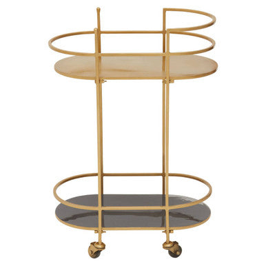 Gold and Grey Two Tier Drinks Trolley, Kobra