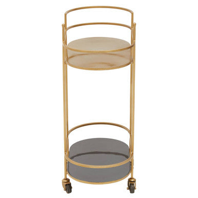 Gold and Grey Two Tier Drinks Trolley | Kobra